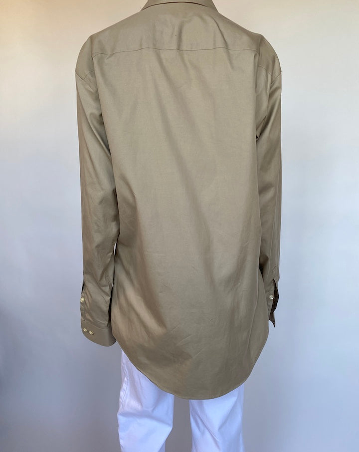 VITAGE OVERSIZED BEIGE COTTON SHIRT 698