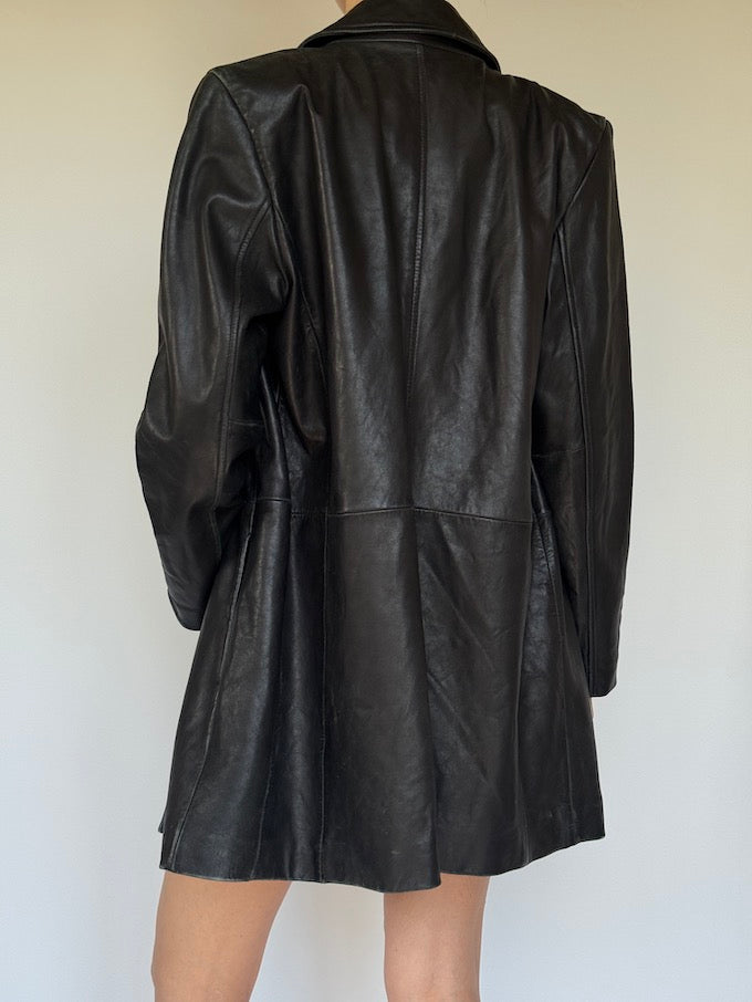 Vintage leather jacket black 6348