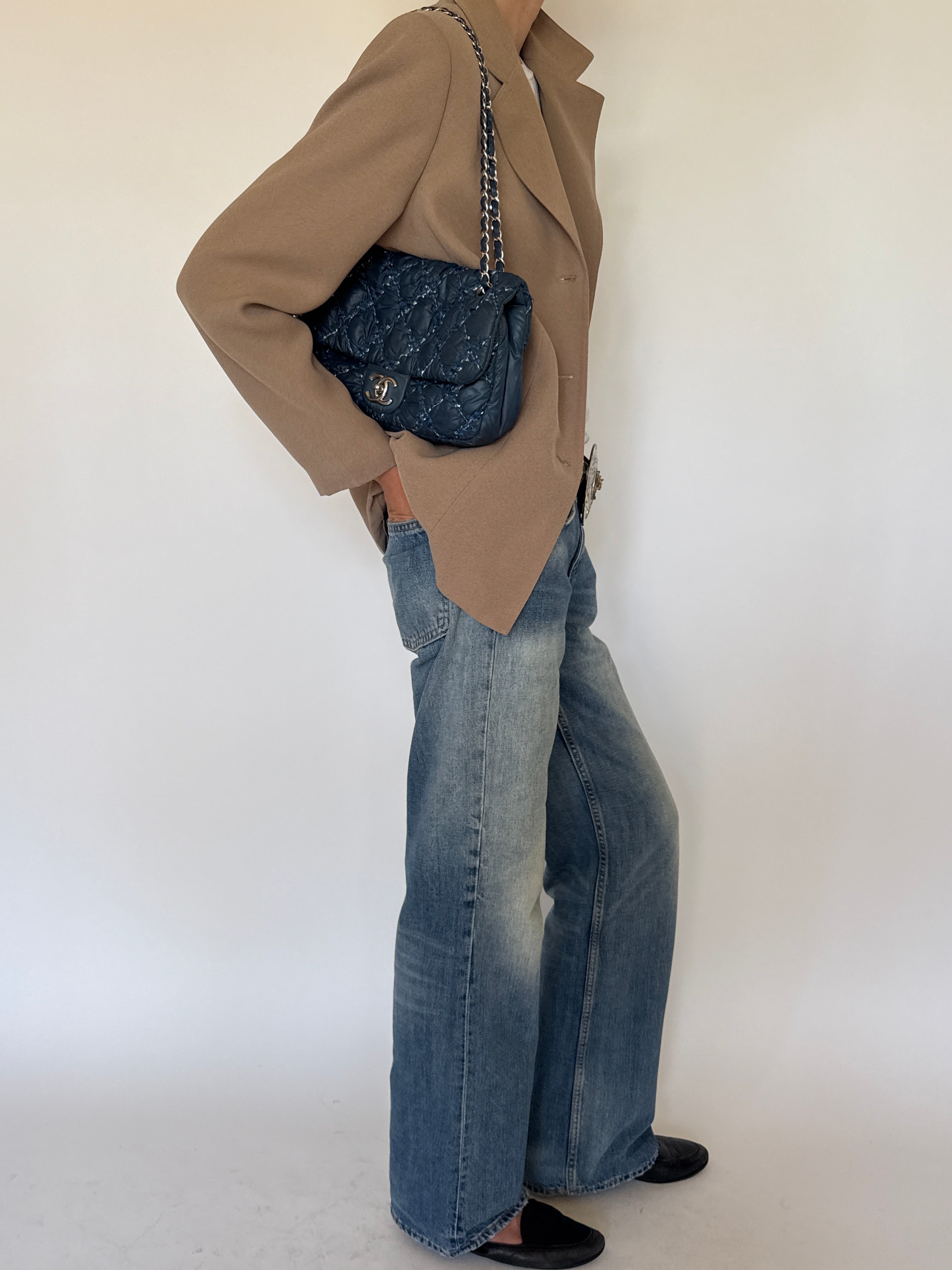 Vintage camel blazer side view