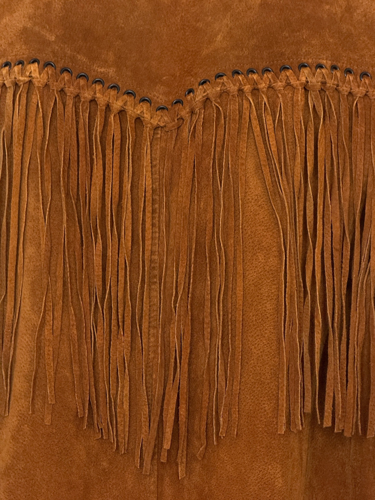 Vintage cognac suede fringe blazer