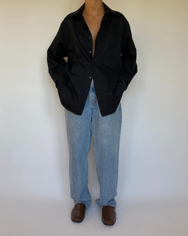 VINTAGE BLACK STRIPED SHIRT 1665