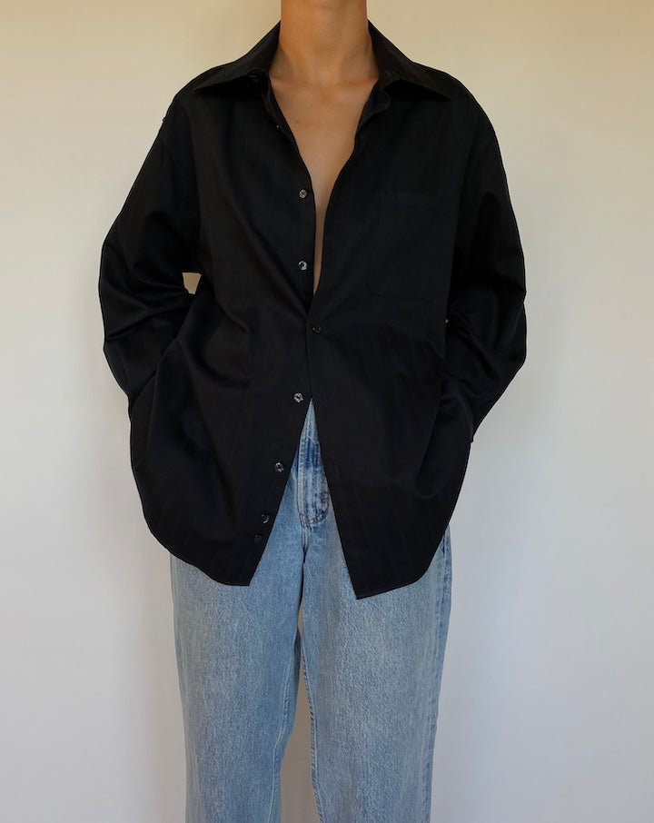VINTAGE BLACK STRIPED SHIRT 1665