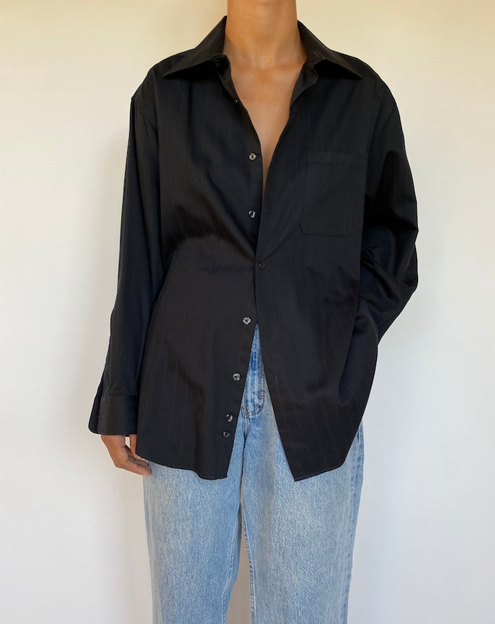 VINTAGE BLACK STRIPED SHIRT 1665