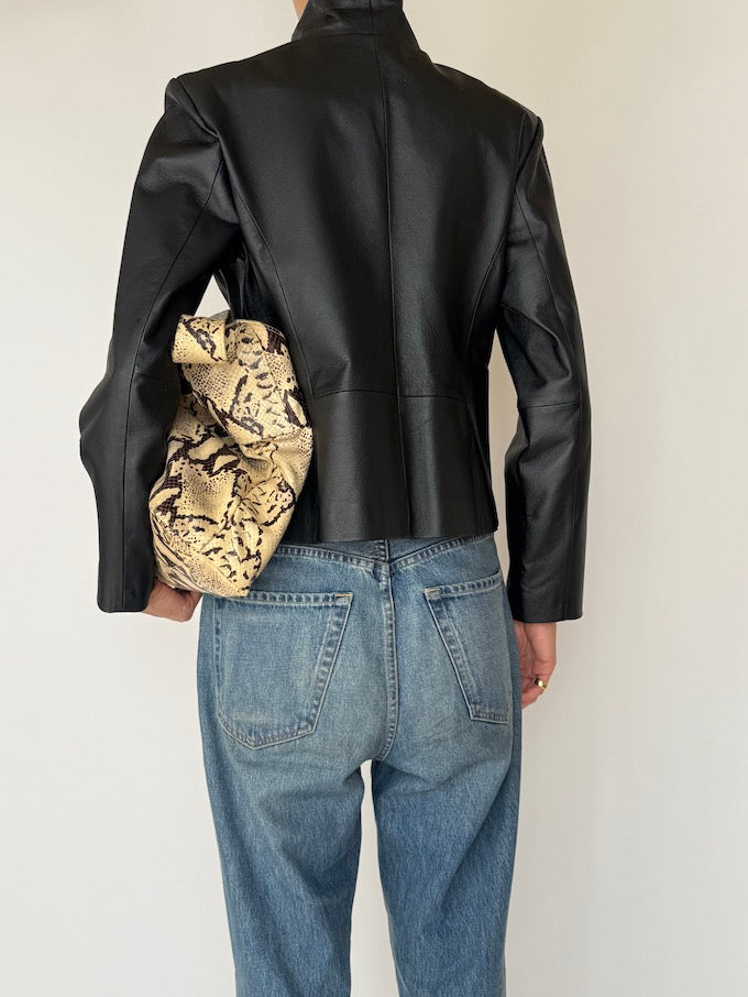 Vintage Leather jacket Black 6454