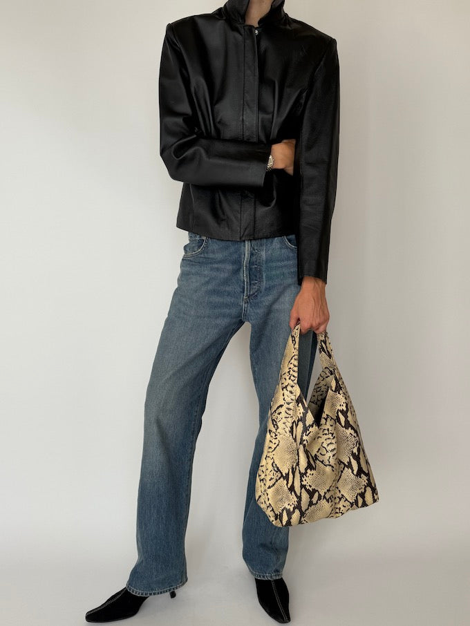 Vintage Leather jacket Black 6454