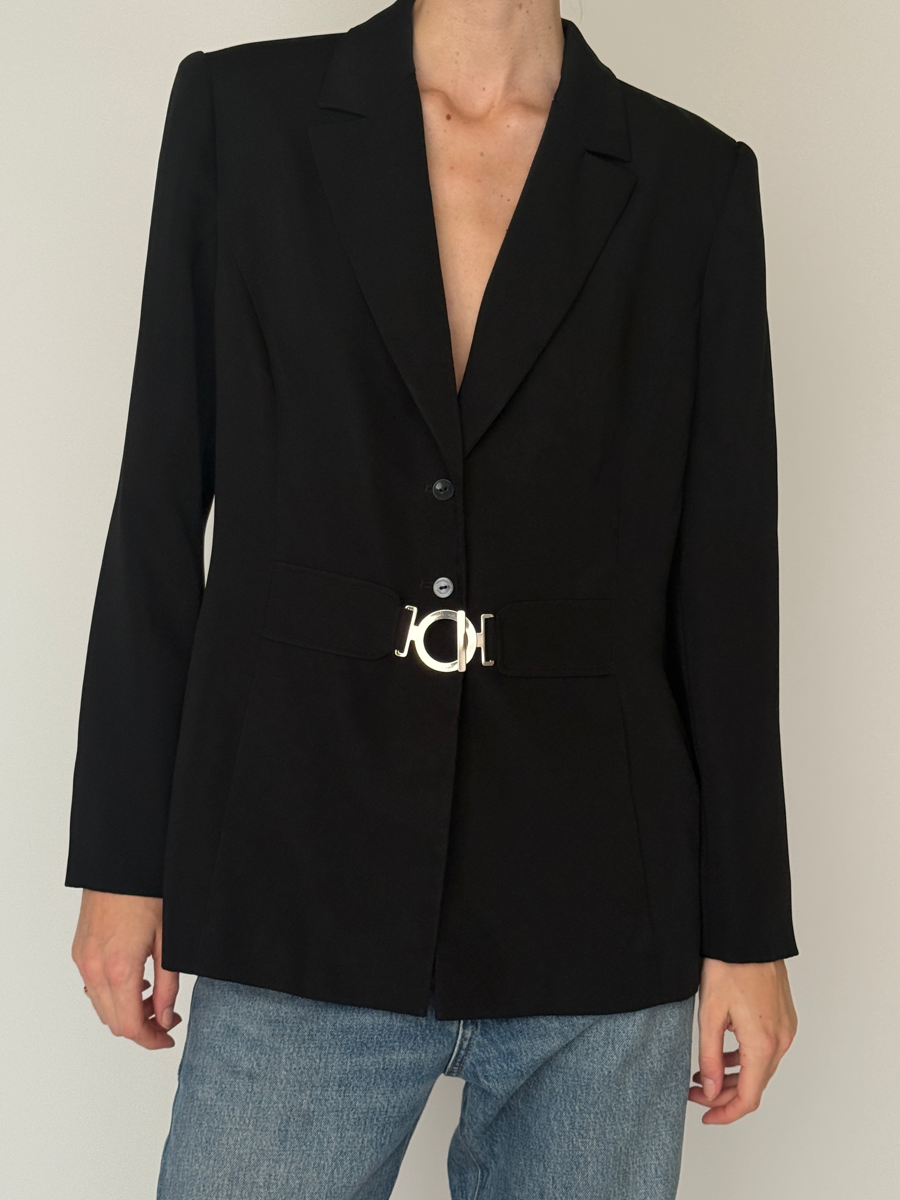 Vintage black blazer front view