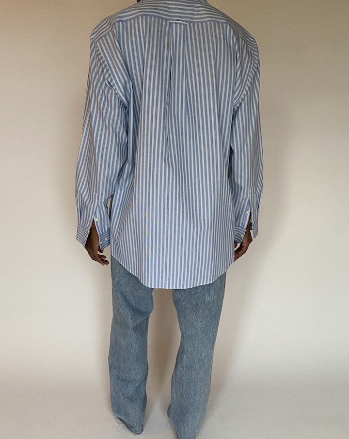 VINTAGE OVERSIZED STRIPED BUTTON-DOWN SHIRT 4423