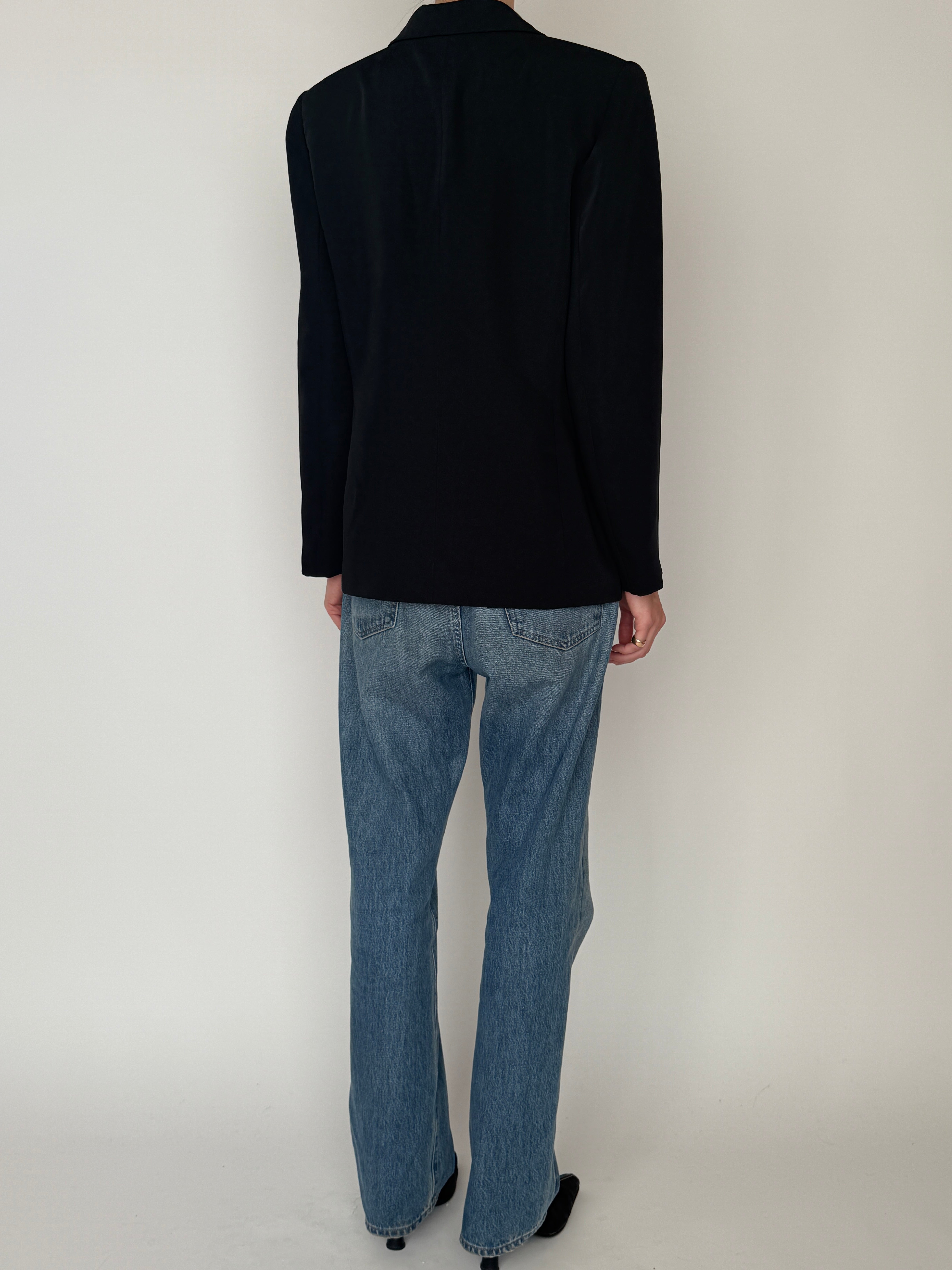 Vintage black blazer back view