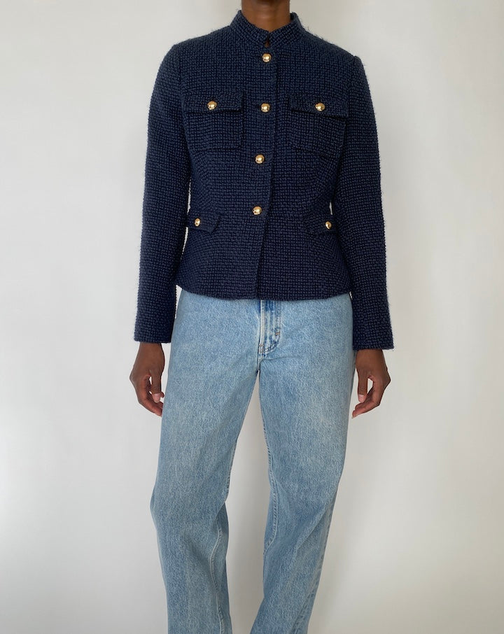 VINTAGE NAVY TWEED JACKET 3889
