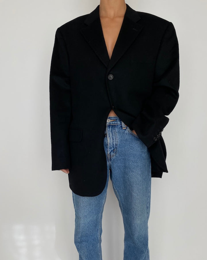 VINTAGE BLACK CASHMERE BLAZER 2461