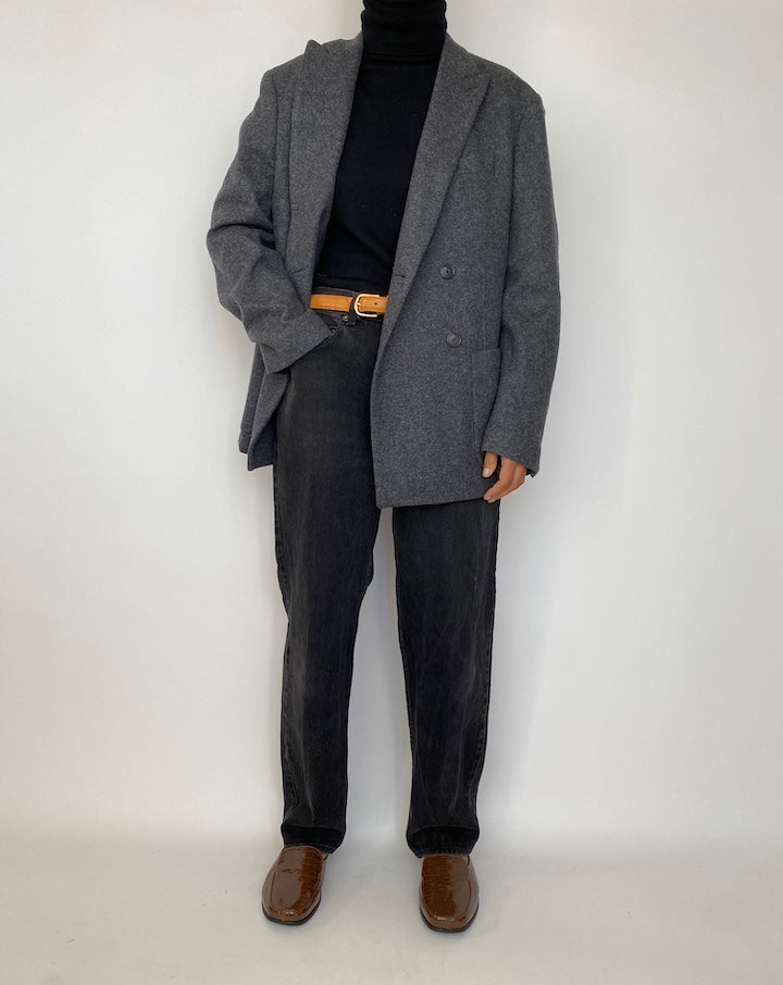 VINTAGE GREY WOOL BLENDED BLAZER 1673