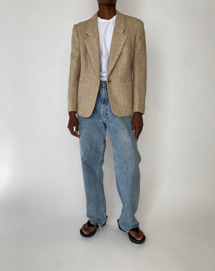 VINTAGE BEIGE WOOL BLAZER 3890