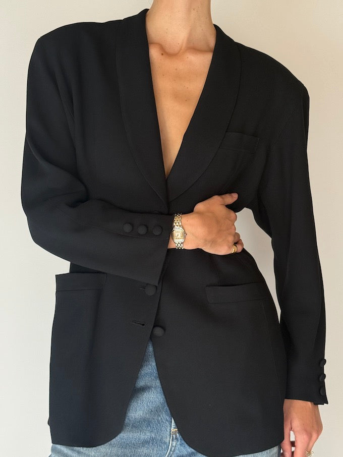 Vintage Black Tuxedo Blazer 6667