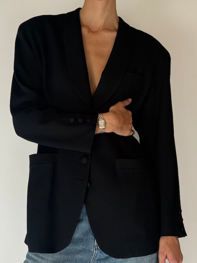 Vintage Black Tuxedo Blazer 6667
