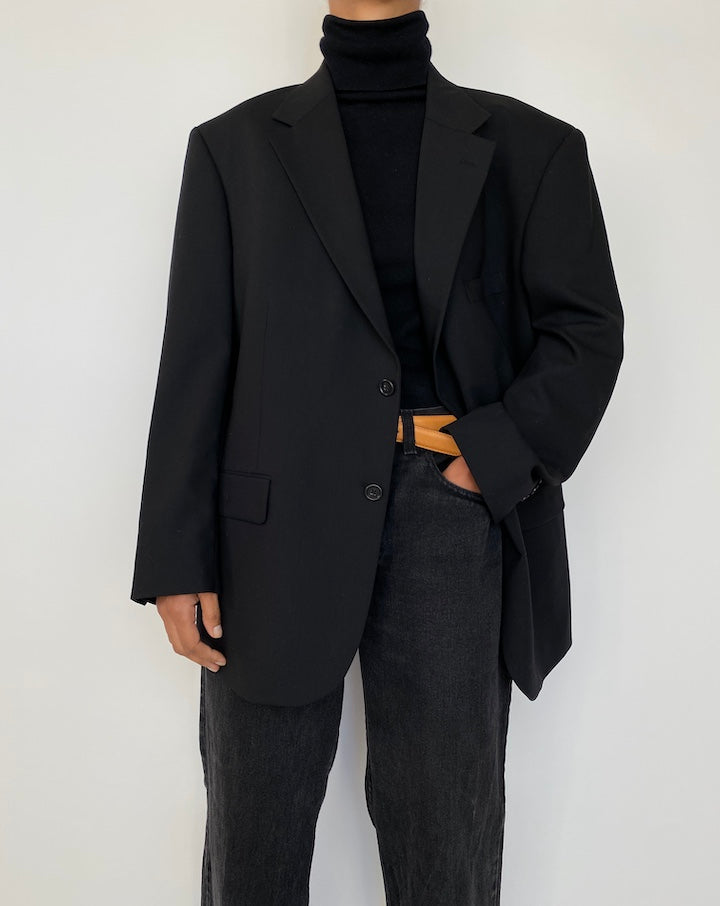 VINTAGE BLACK WOOL BLAZER 1675
