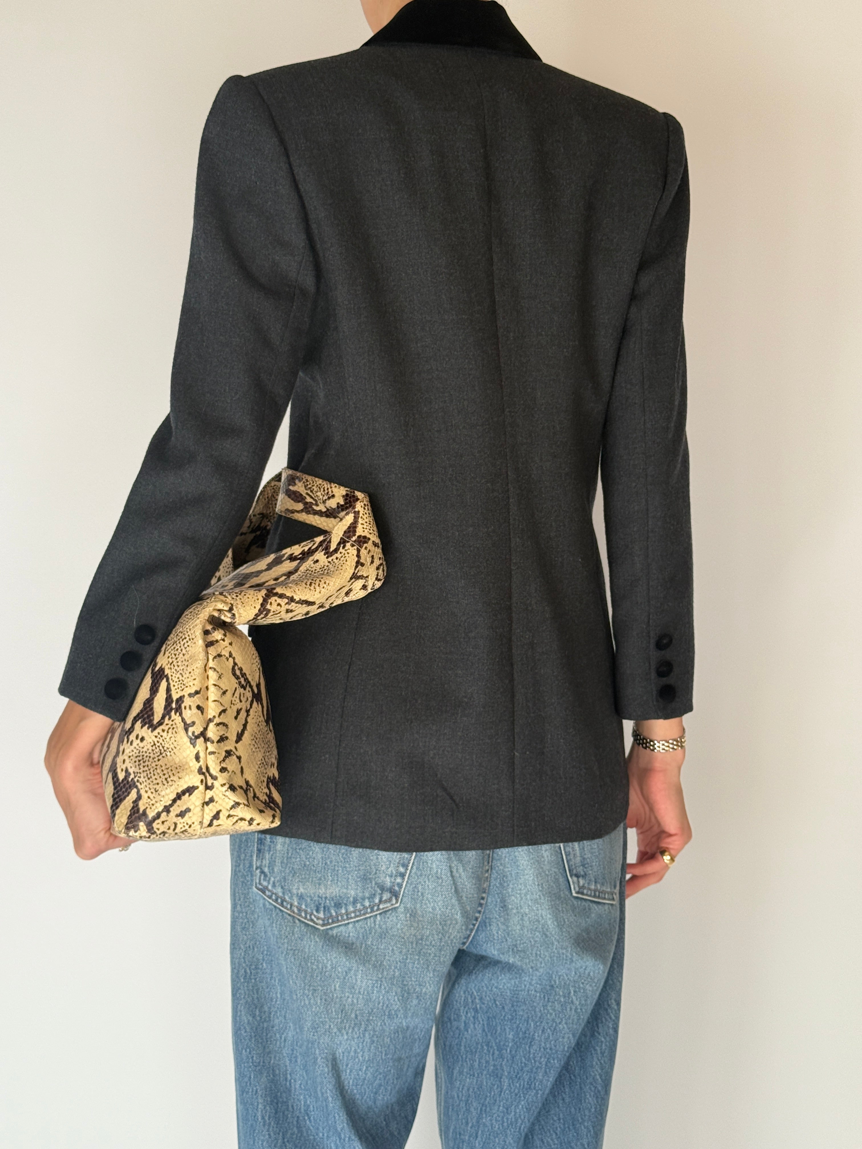 Structured Tailored Blazer Dark Grey 6668