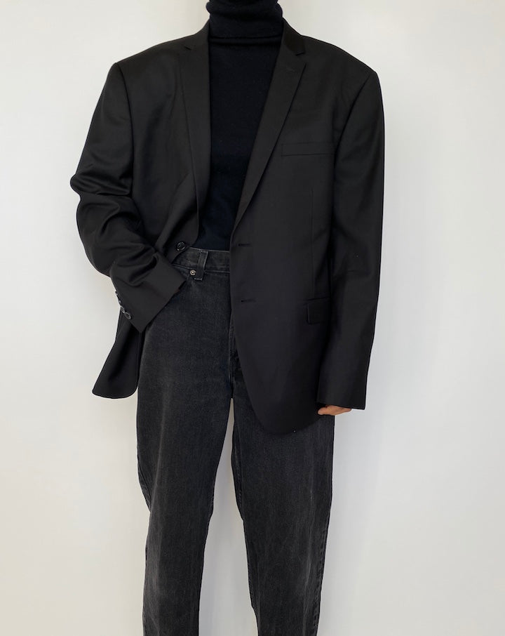 VINTAGE BLACK SINGLE BREASTED BLAZER 1678