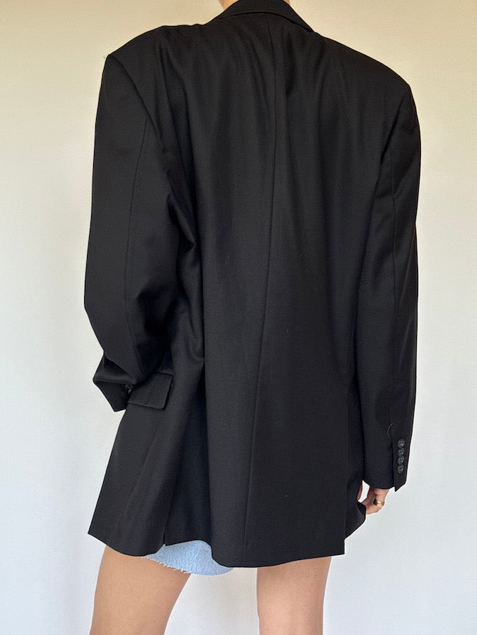 Vintage single-breasted blazer black 6357