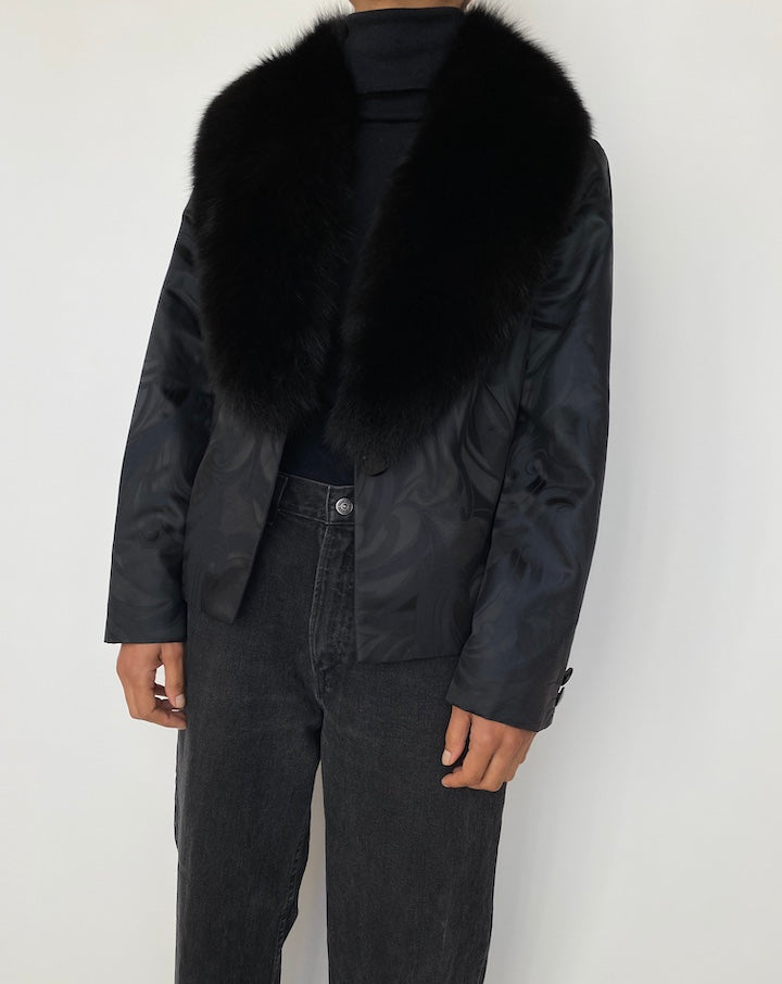 VINTAGE ADRIENNE VITTADINI JACKET WITH A FUR COLLAR 1688