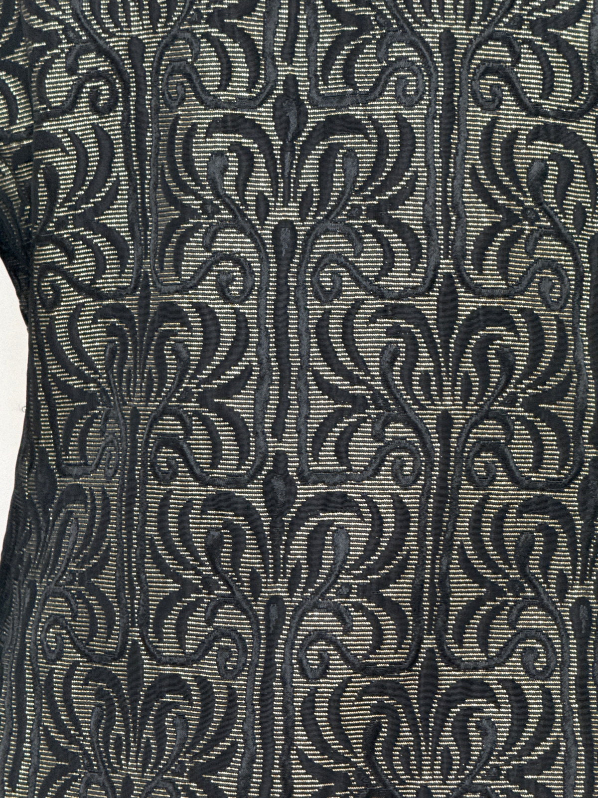Vintage Metallic Jacquard Blazer Black Gold 7618