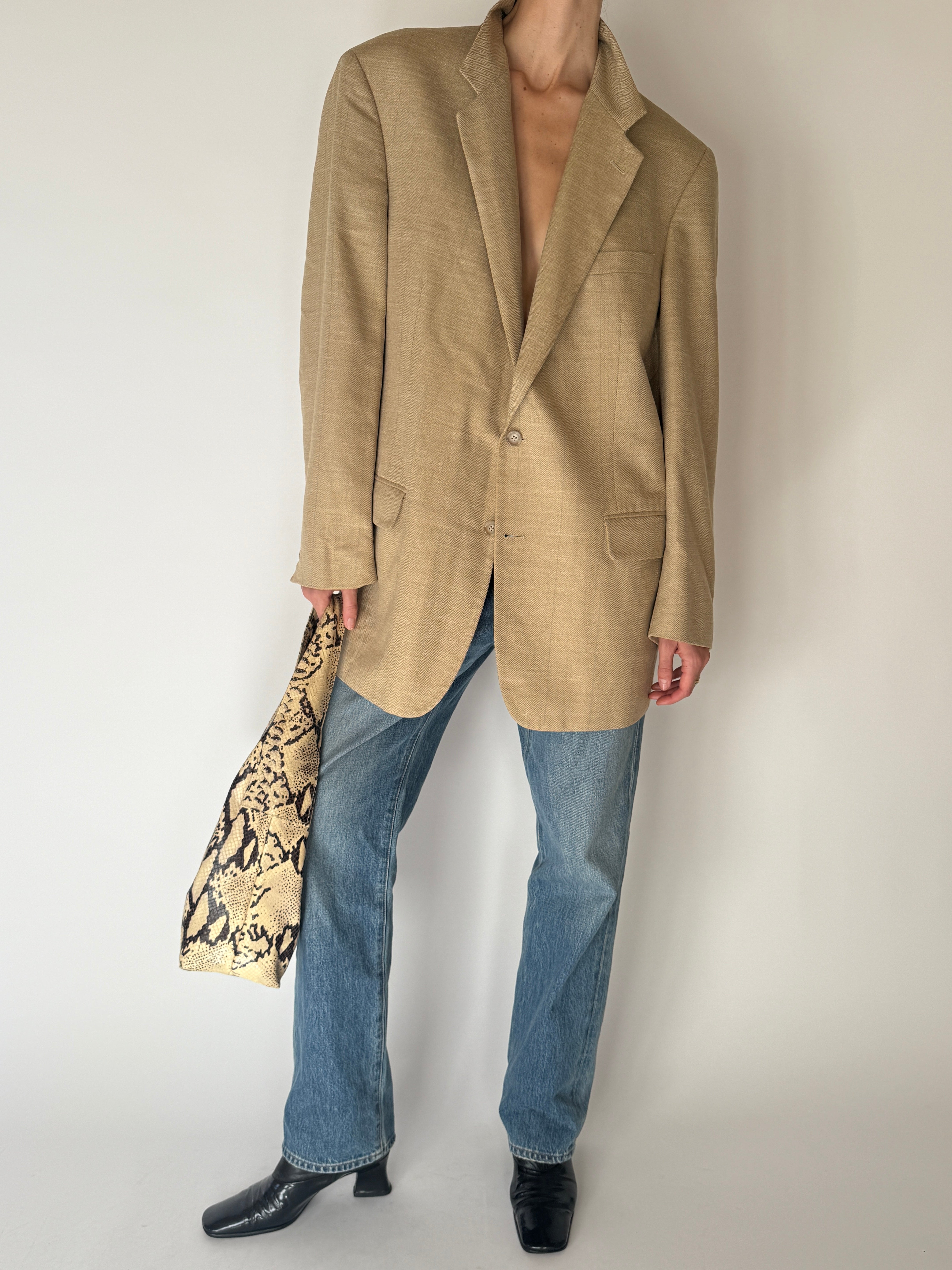 Vintage Oversized Blazer Camel 6676