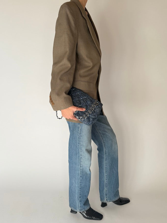 Vintage Plaid Oversized Blazer 6277