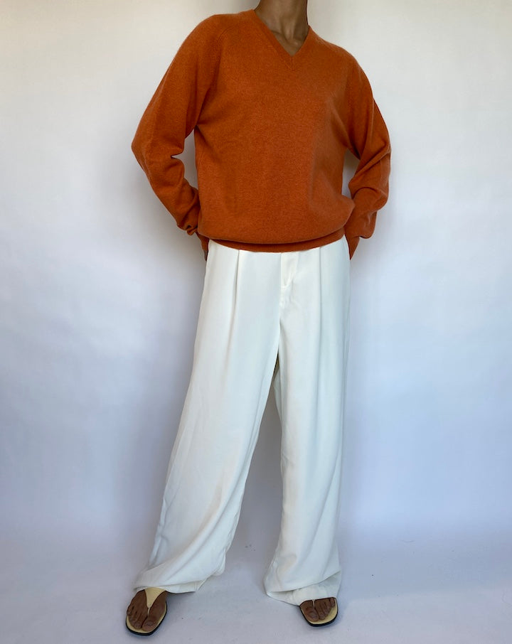 VINTAGE ORANGE CASHMERE SWEATER 709