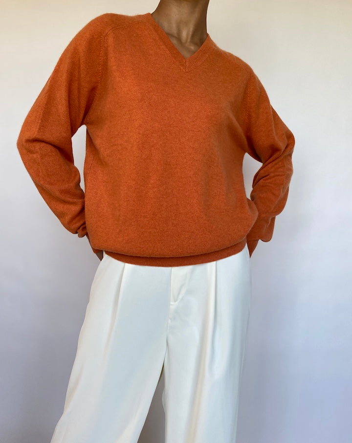 VINTAGE ORANGE CASHMERE SWEATER 709