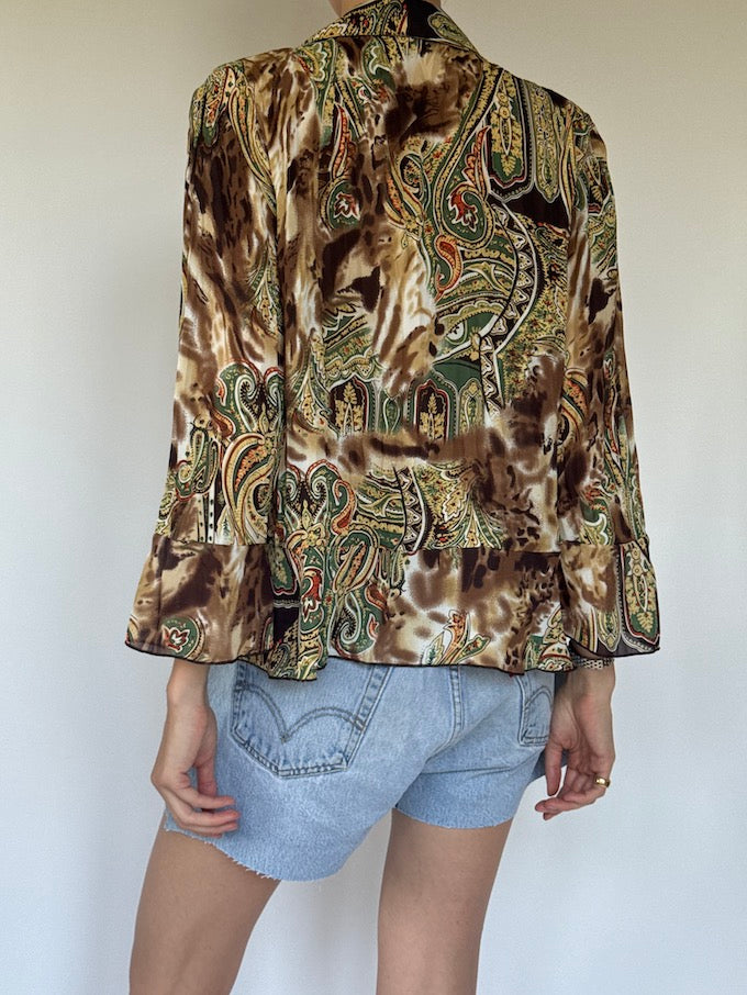 Vintage Ruffled Paisley blouse 6363