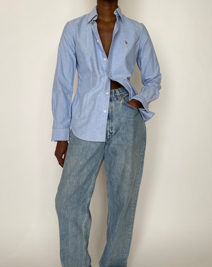 VINTAGE BLUE RALPH LAUREN SHIRT 3912