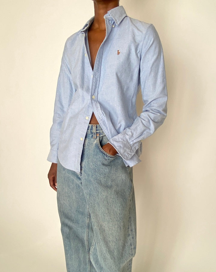 VINTAGE BLUE RALPH LAUREN SHIRT 3912