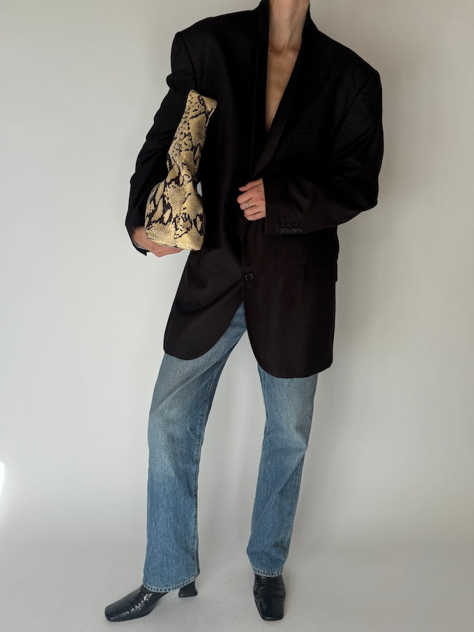 Vintage Oversized Blazer Dark Brown 6678