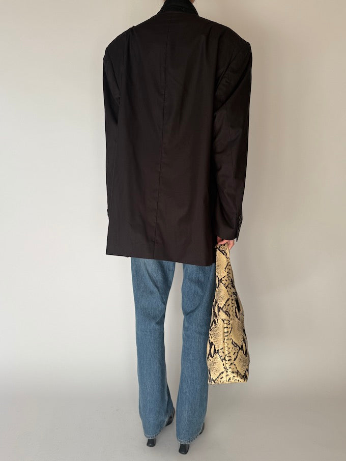 Vintage Oversized Blazer Dark Brown 6678