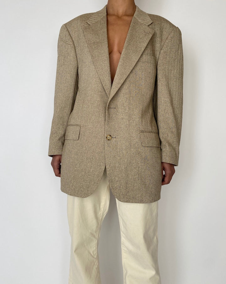 VINTAGE BEIGE SILK BLAZER 2476