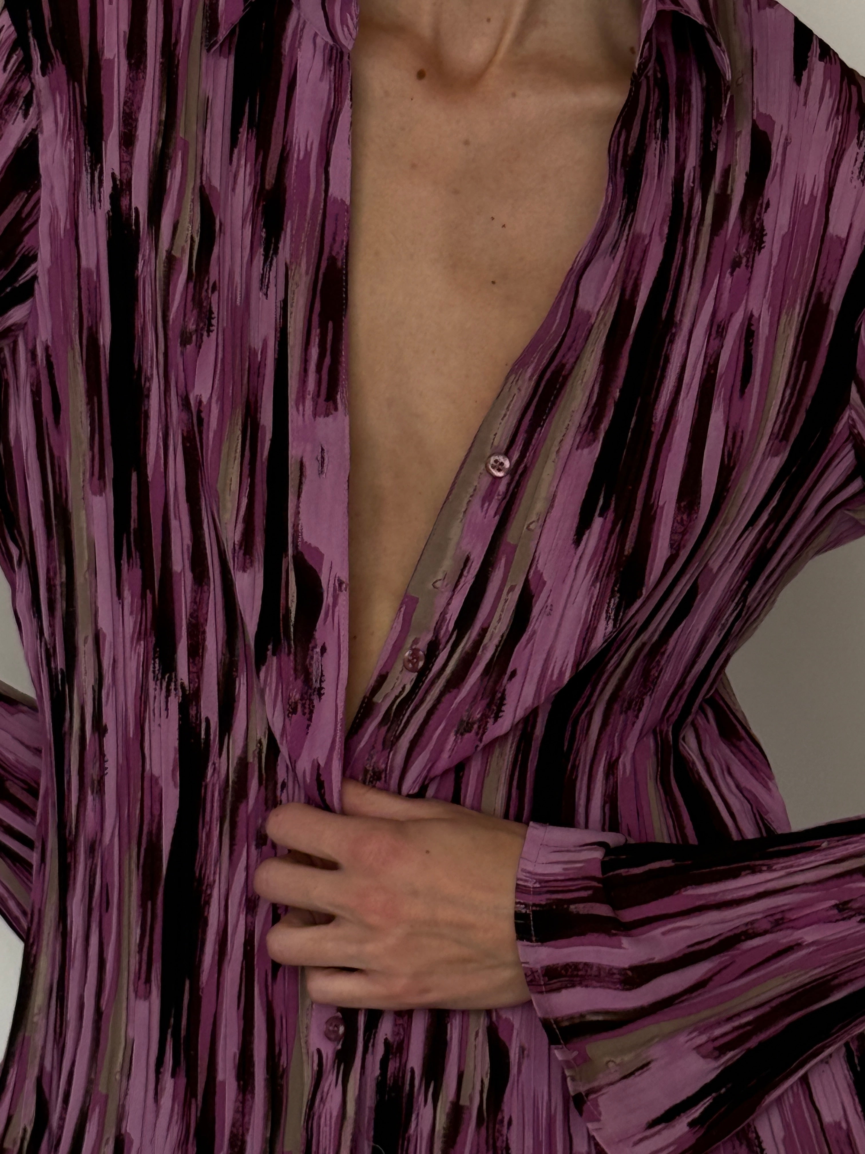 Vintage purple abstract stripe fabric close-up