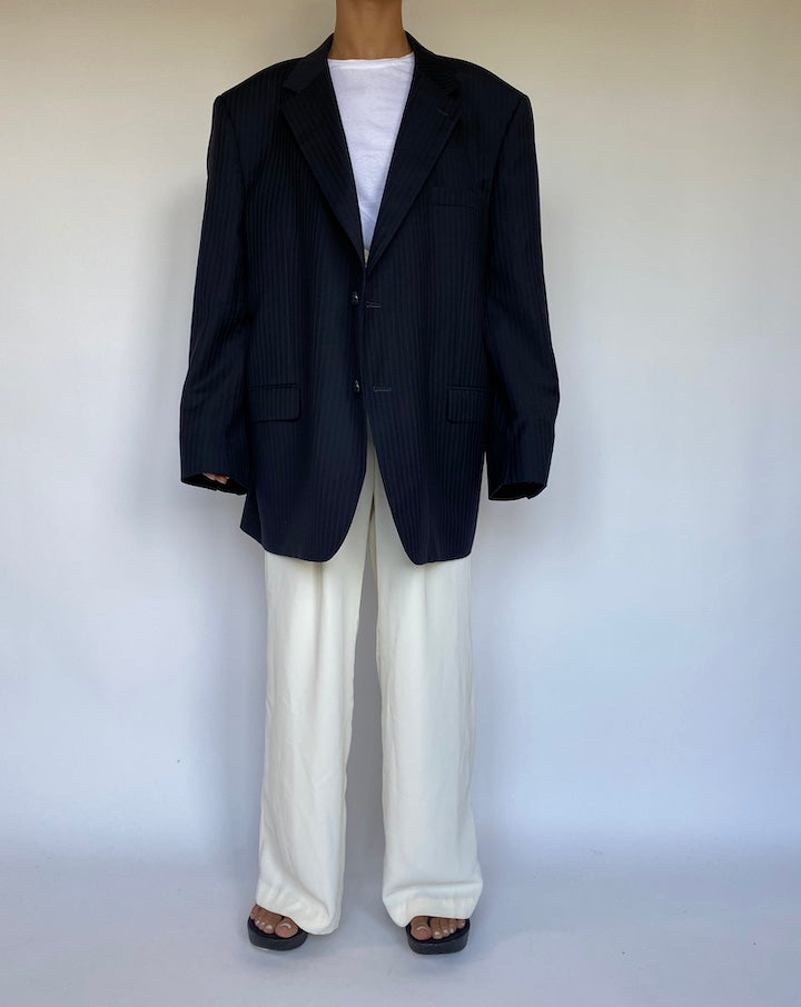 VINTAGE NAVY PINSTRIPED BLAZER 1085