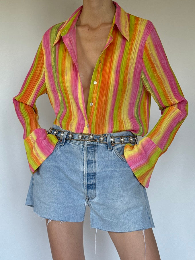 Vintage colorful striped blouse