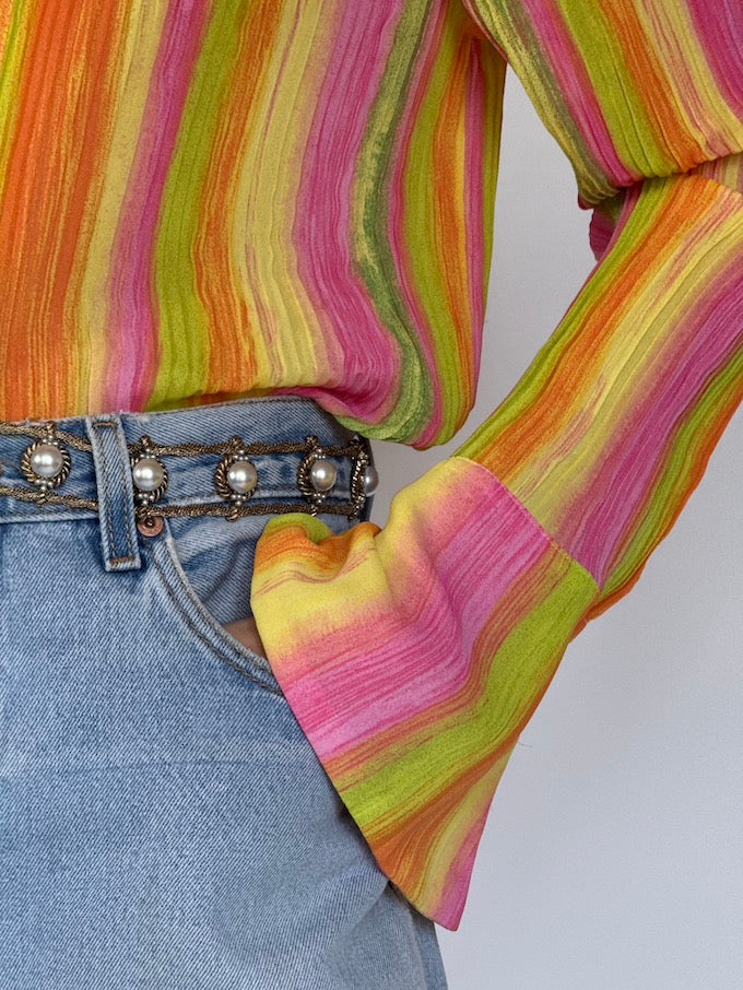 Vintage colorful striped blouse