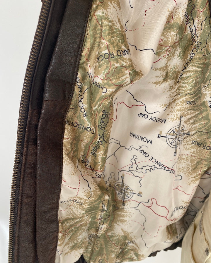 VINTAGE DARK BROWN OVERSIZED LEATHER JACKET 2480