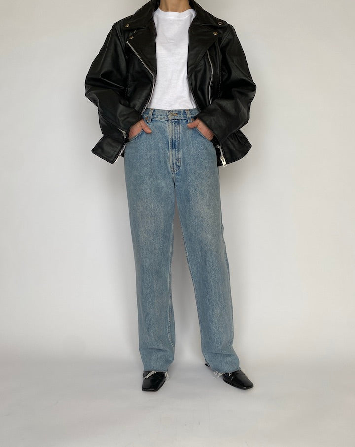 VINTAGE BLACK LEATHER JACKET 4809