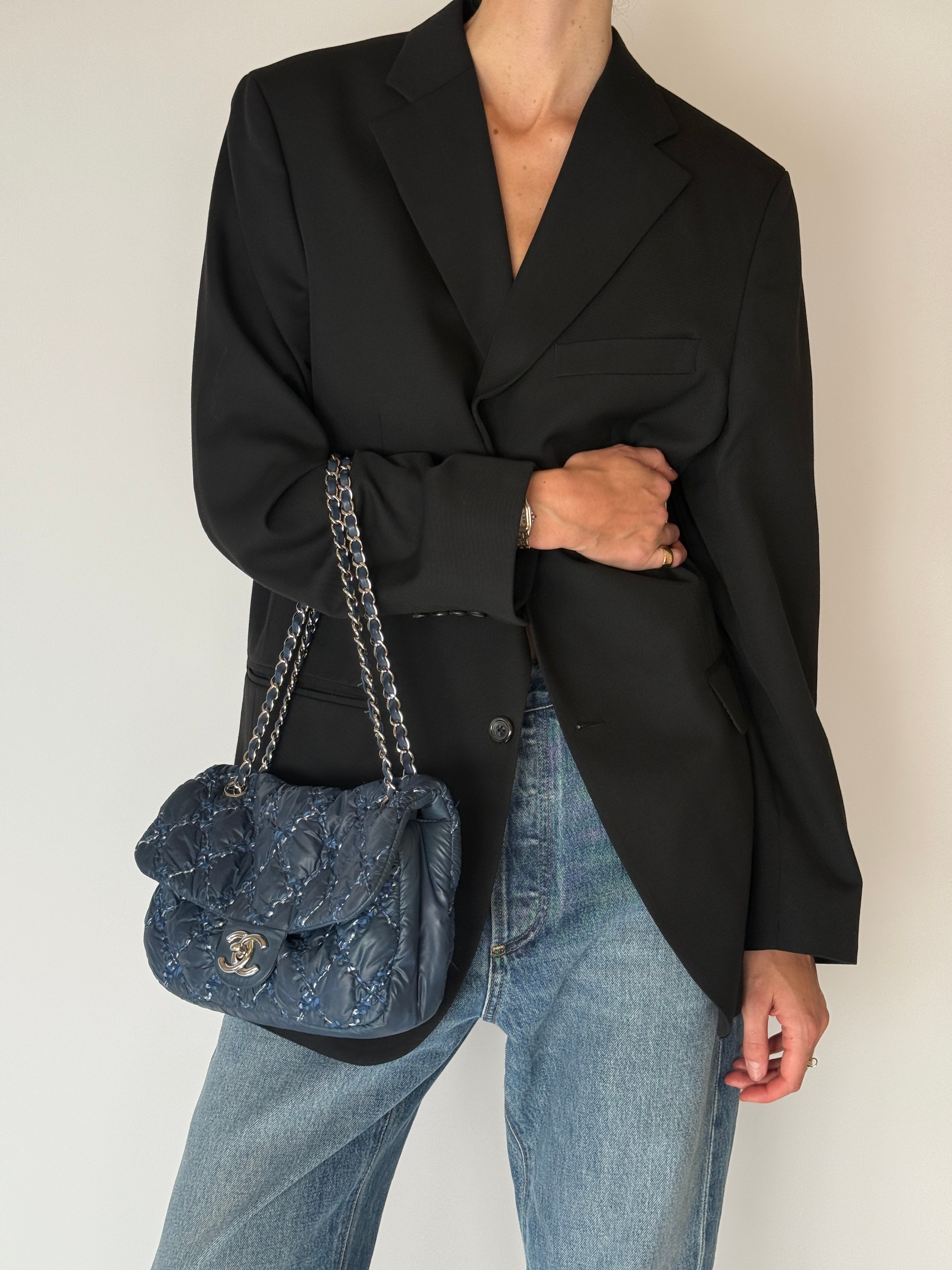 Vintage Single-Breasted Blazer Black 6683