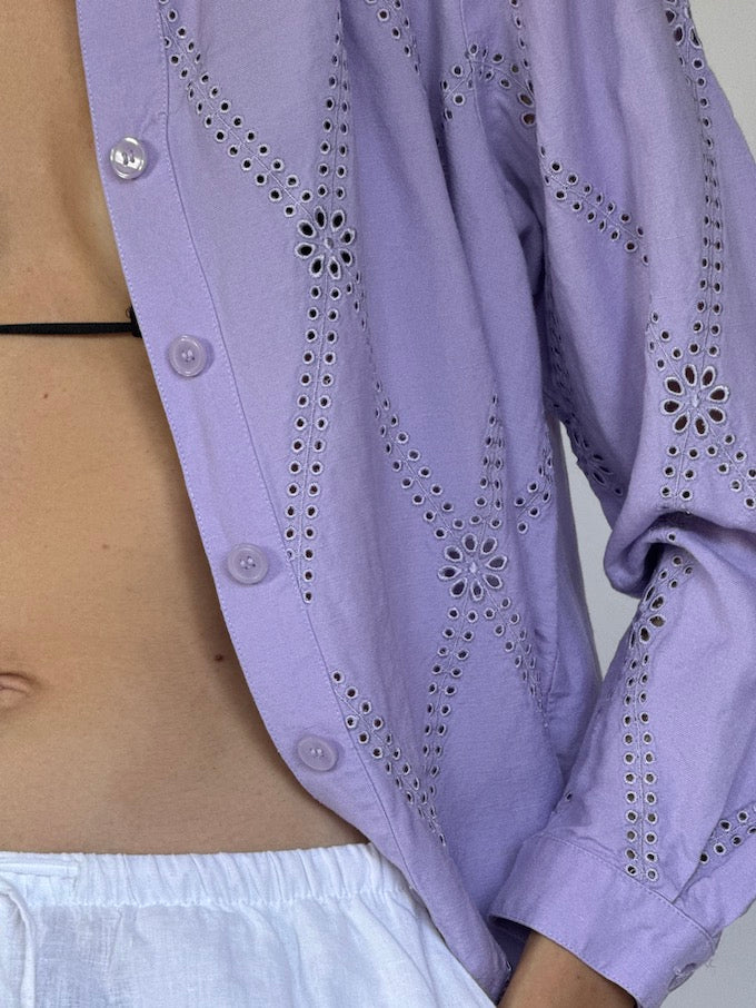 VINTAGE BRODERIE top purple 6371