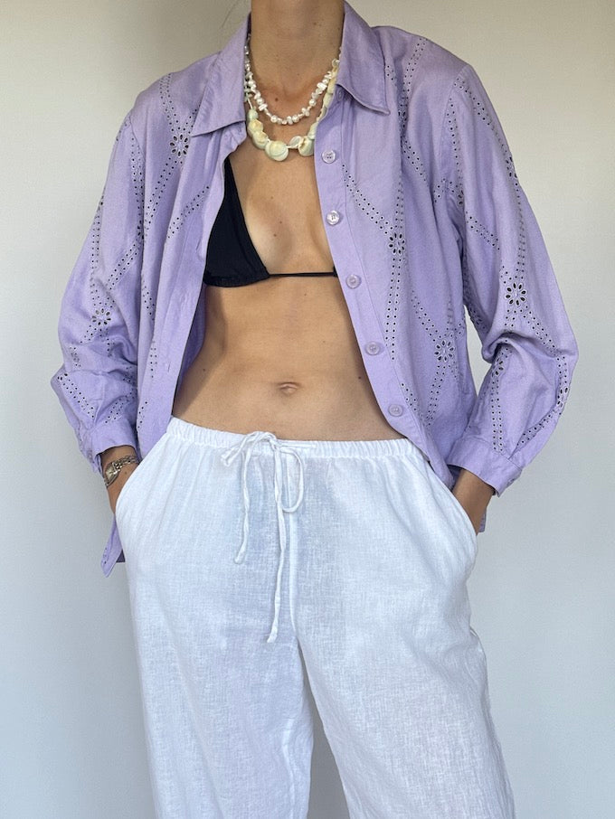 VINTAGE BRODERIE top purple 6371