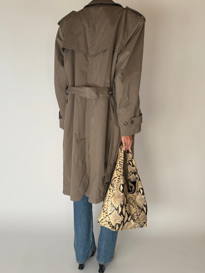 Vintage Double-Breasted Trench Coat Taupe 6684