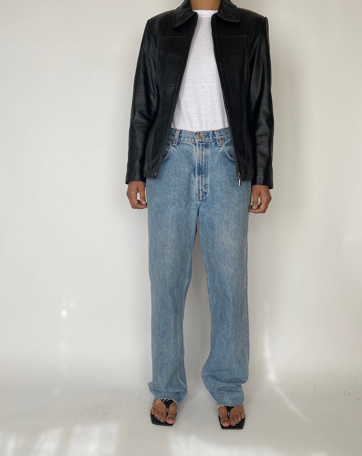 VINTAGE BLACK LEATHER JACKET 2485