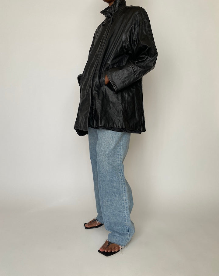 VINTAGE BLACK LEATHER JACKET 3926