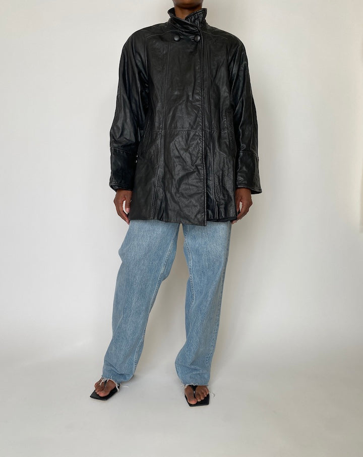 VINTAGE BLACK LEATHER JACKET 3926