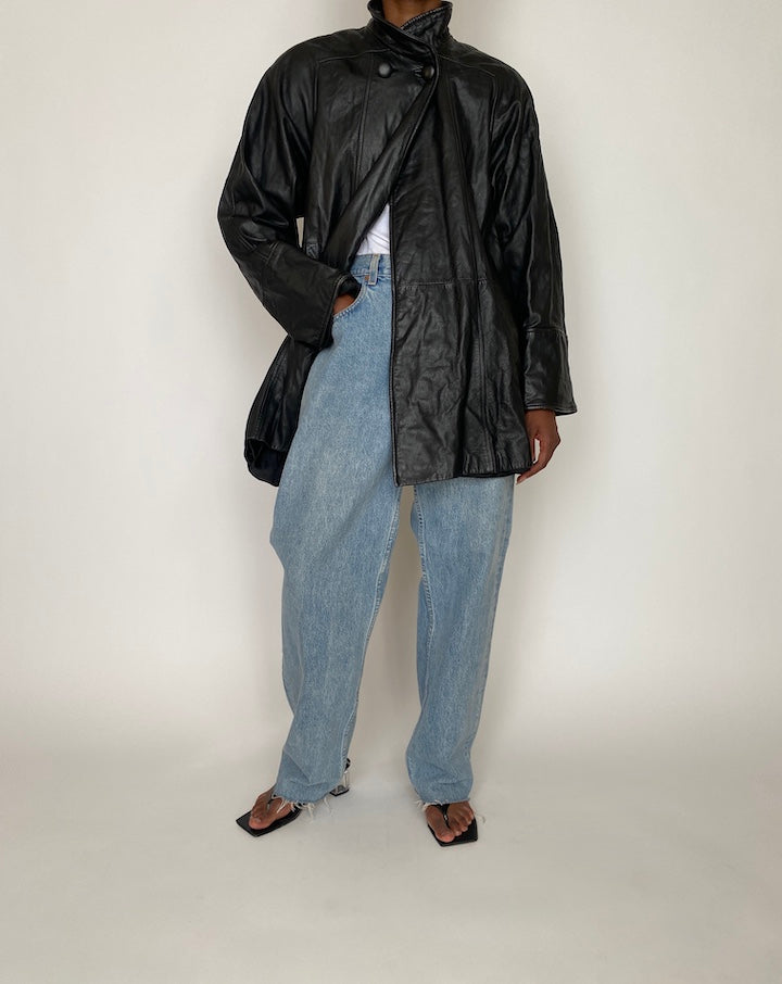 VINTAGE BLACK LEATHER JACKET 3926