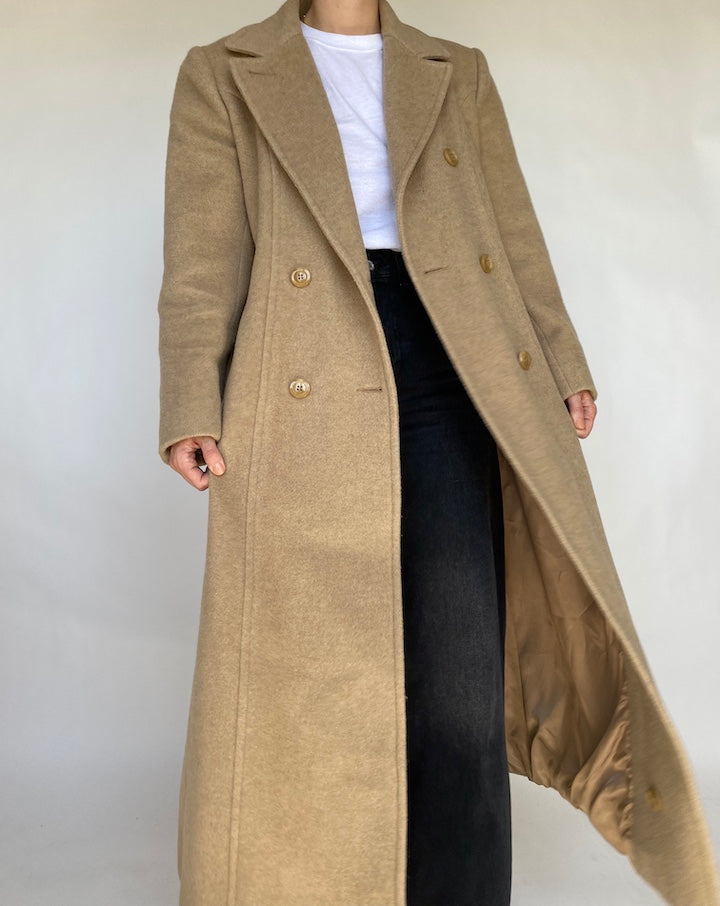 VINTAGE LONG BEIGE COAT 433
