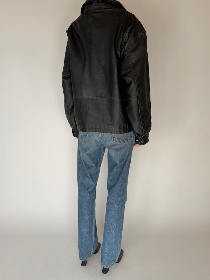 Vintage James Dean Leather Jacket Black 6688